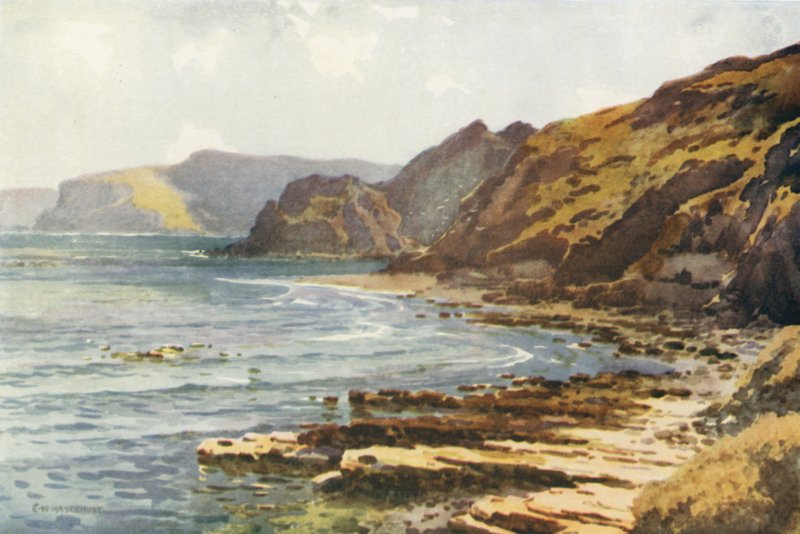 Carnelian Bay (farve litho) af Ernest William Haslehust