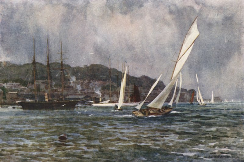 Cowes (farve litho) af Ernest William Haslehust