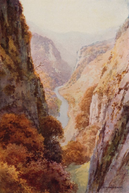 Dovedale (farve litho) af Ernest William Haslehust