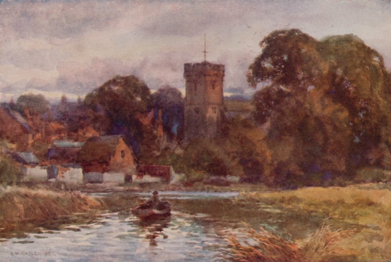"Drunken Bidford" (farve litho) af Ernest William Haslehust