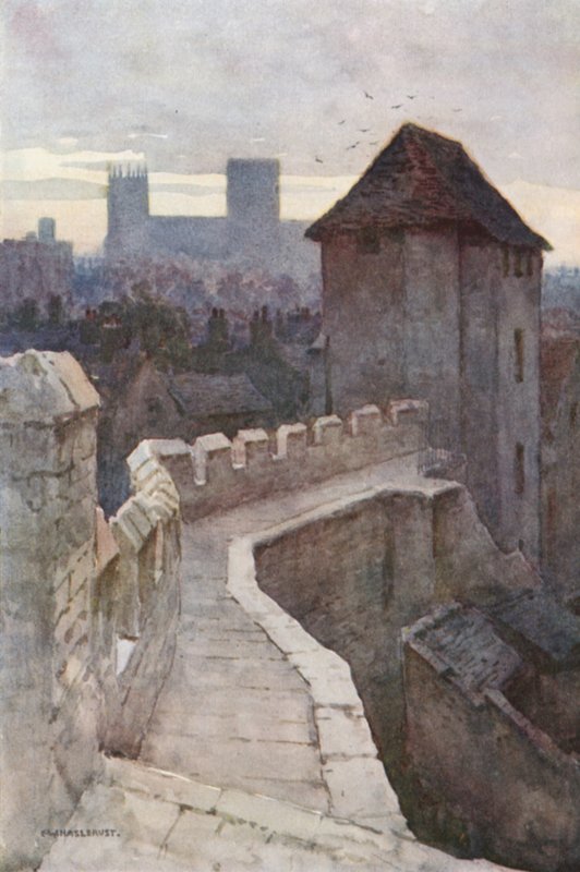 Fishergate plakat fra væggene (farve litho) af Ernest William Haslehust