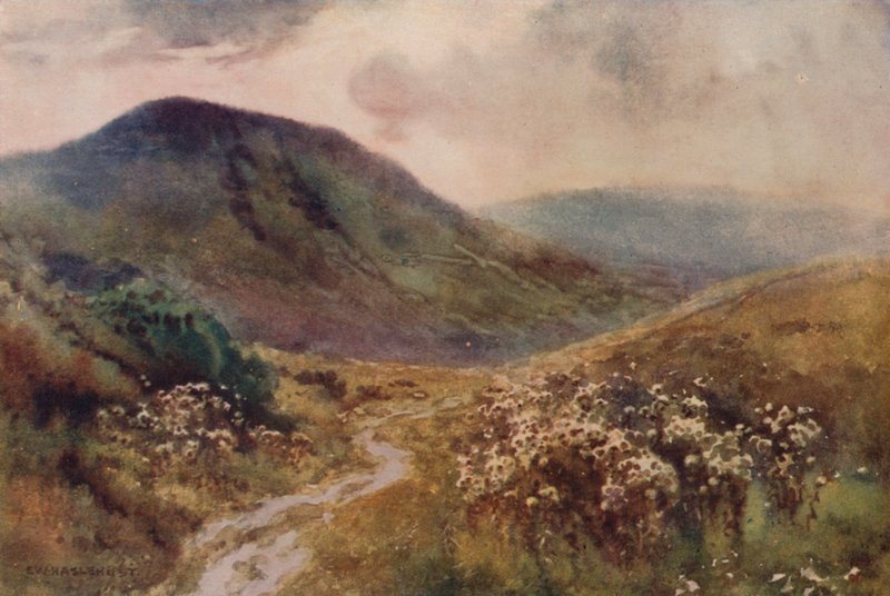 Mam Tor (farve litho) af Ernest William Haslehust