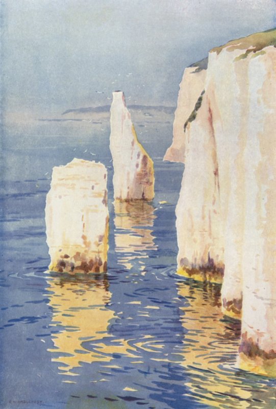 Old Harry Rocks, Swanage (farvemedlemmer) af Ernest William Haslehust