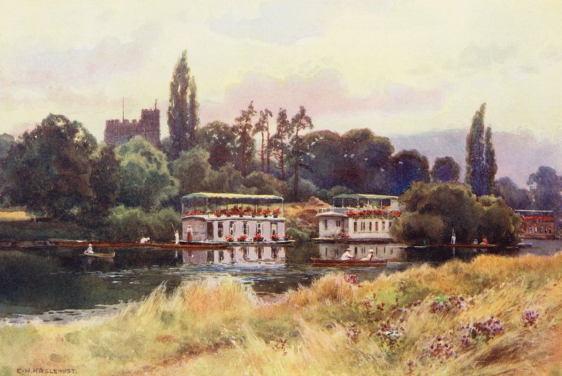 Themsen: Bray (farvelitografi) af Ernest William Haslehust