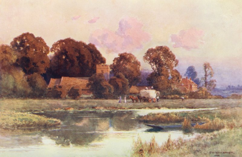 Themsen: Buscot (farvelitografi) af Ernest William Haslehust