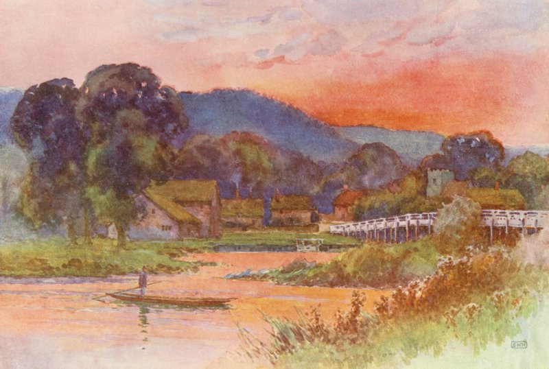 Themsen: Streatley (farvelitografi) af Ernest William Haslehust