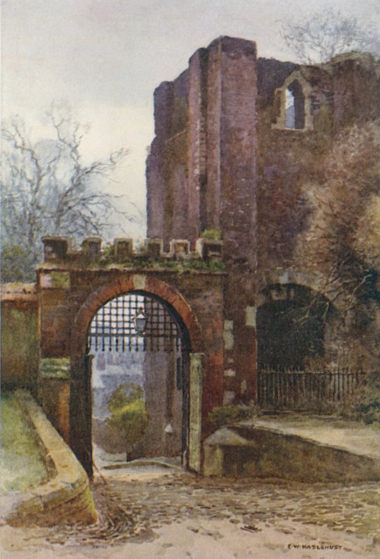 Rougemont Castle (farve litho) af Ernest William Haslehust
