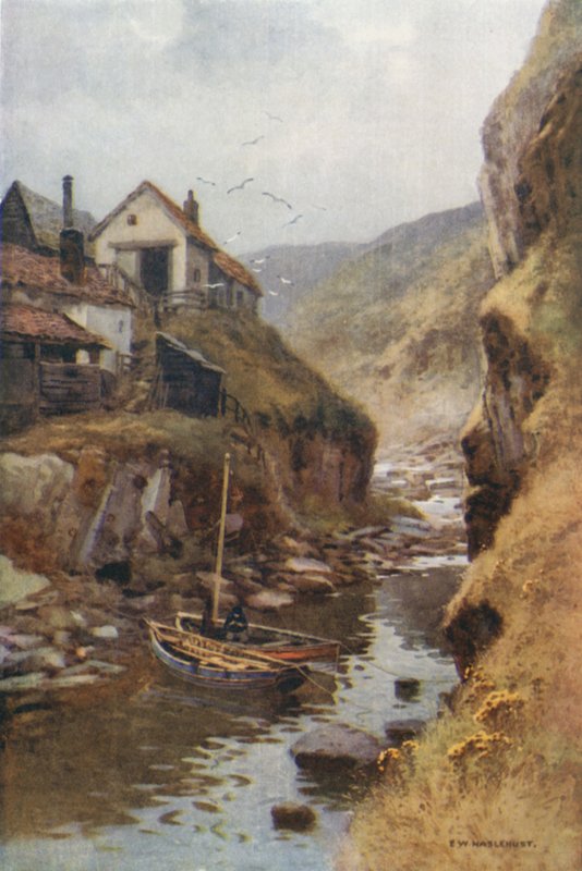 Scalby Beck (farve litho) af Ernest William Haslehust