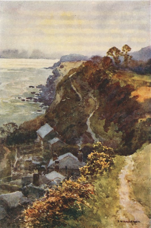 Steephill Cove (farve litho) af Ernest William Haslehust