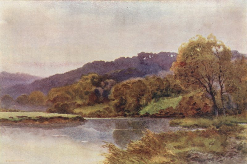 Streatley Hills (farve litho) af Ernest William Haslehust