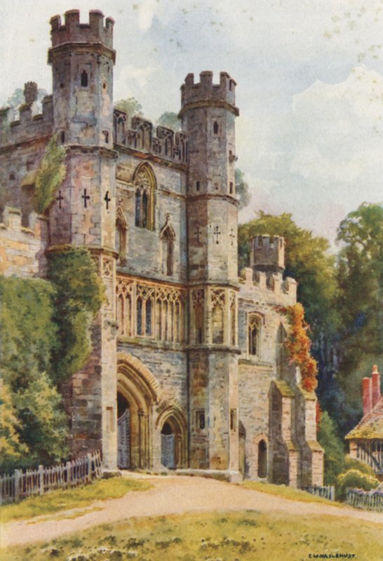 The Gateway, Battle Abbey (farve litho) af Ernest William Haslehust