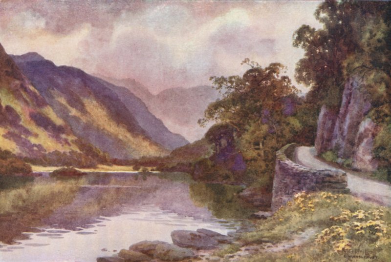 Ullswater (farve litho) af Ernest William Haslehust