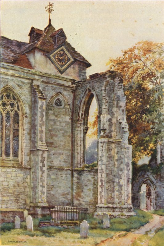 Winchelsea Church (farve litho) af Ernest William Haslehust