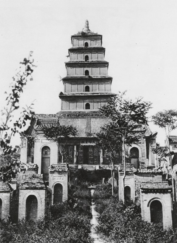 Sianfu, Ta yen ta, Shensi, den store vildgåsepagode (s/h-foto) af Ernst Boerschmann