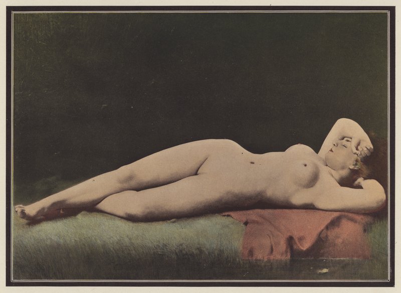 Sovende skønhed (farve litho) af Ernst Philippe Zacharie