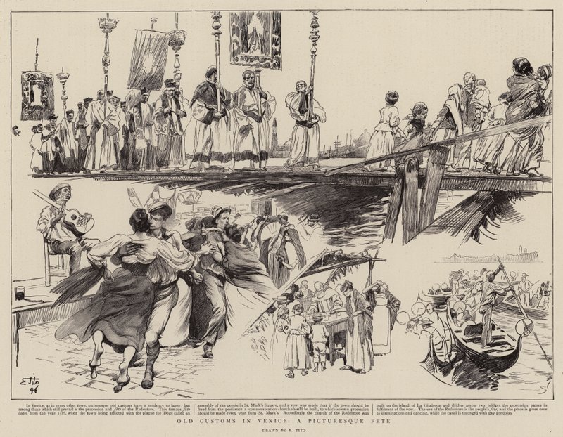 Gamle Skikke i Venedig, en malerisk Fest af Ettore Tito