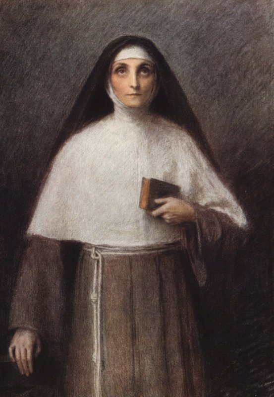 St Clare (farvelitografi) af Eugene (after) Burnand