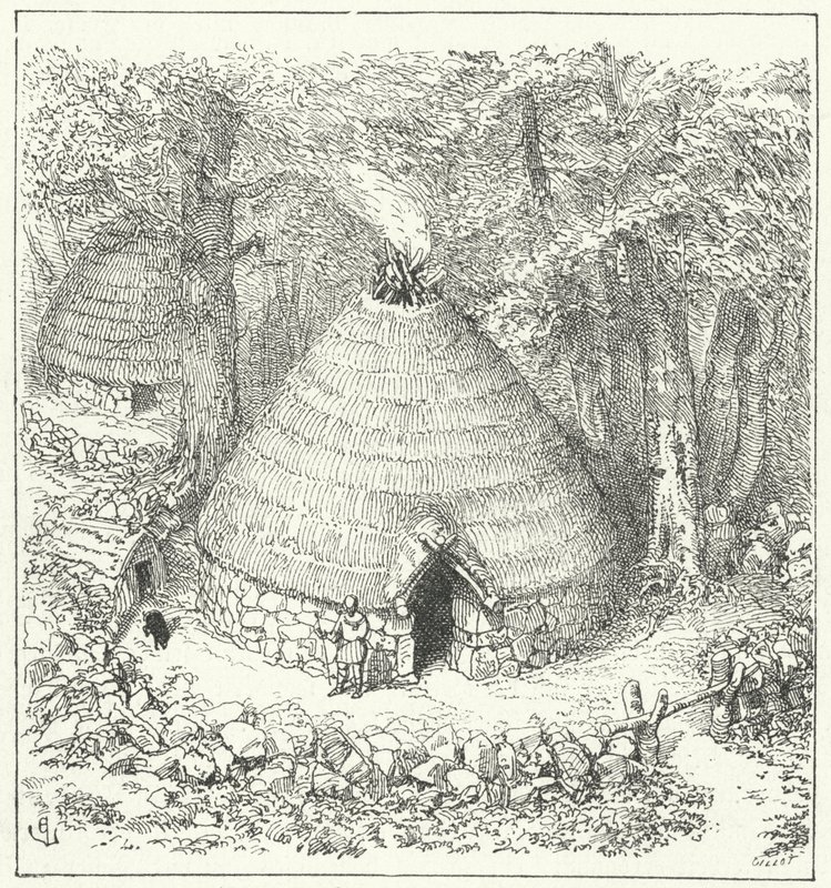 Gammel Pelasgian hytte af Eugene Emmanuel after Viollet le Duc