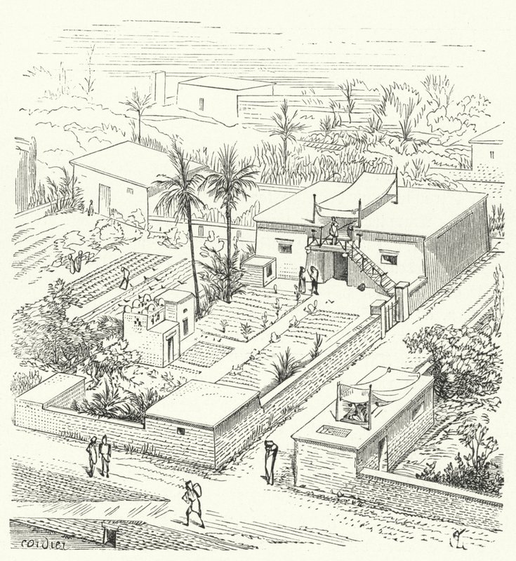 Landhus i det gamle Egypten af Eugene Emmanuel after Viollet le Duc