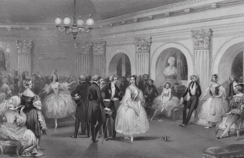 The Green, Room of the Opera (kobberstik) af Eugene Louis (after) Lami
