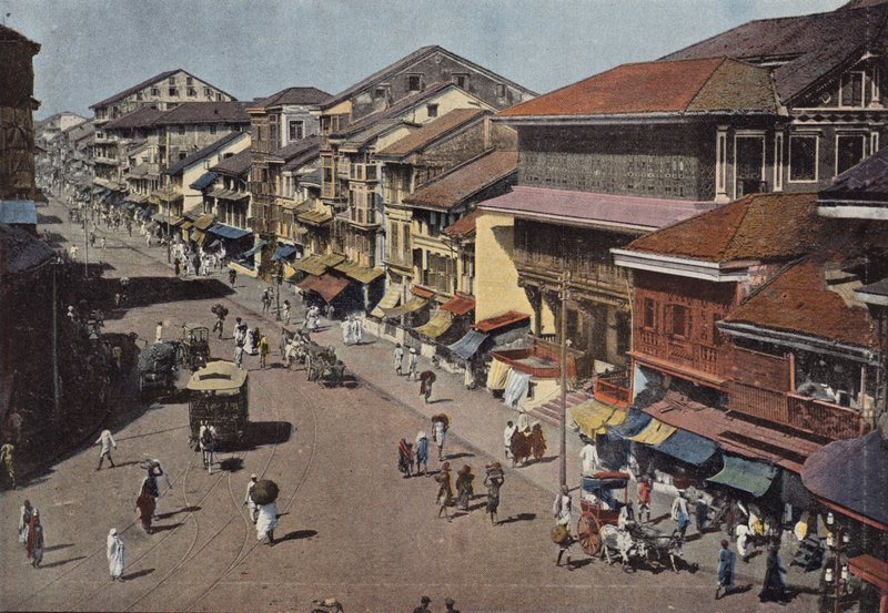 Bombay, en gade i den hvide by af European Photographer