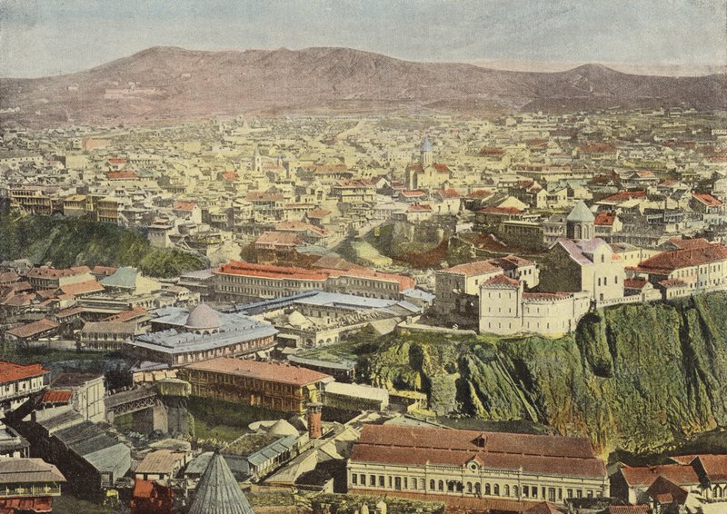 Tiflis, generel udsigt over den venstre bred af Koura af European Photographer