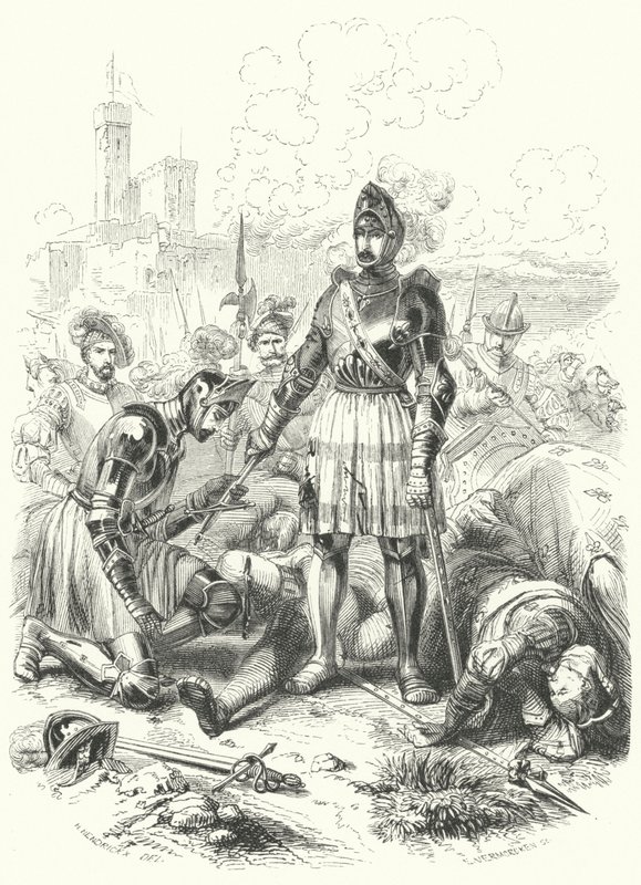 Frans I af Frankrig overgav sig til spanierne i slaget ved Pavia, 1525 af European School