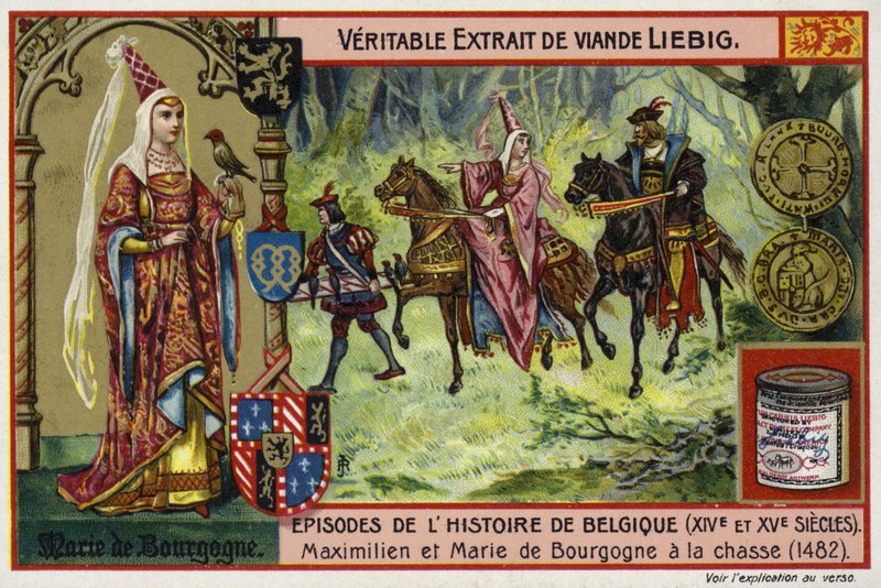 Mary of Burgundy and her husband, Archduke Maximilian of Austria, hunting, 1482  af European School
