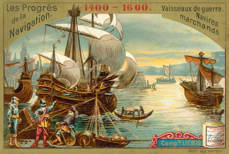Handelsskibe og krigsskibe fra 1400-1600 af European School