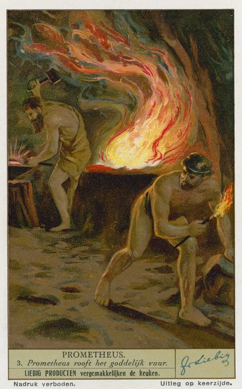 Prometheus stealing fire from the Gods  af European School