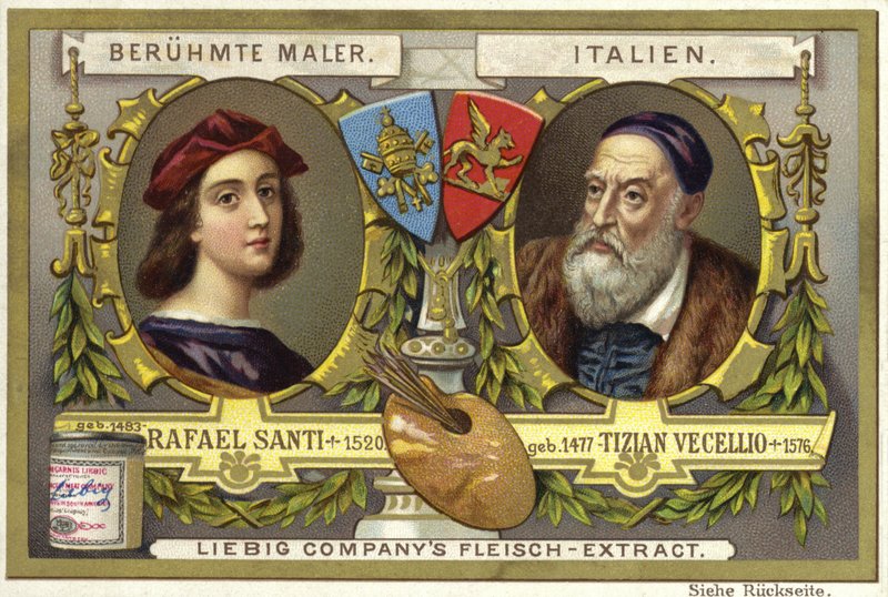 Raphael and Titian, Italian artists  af European School