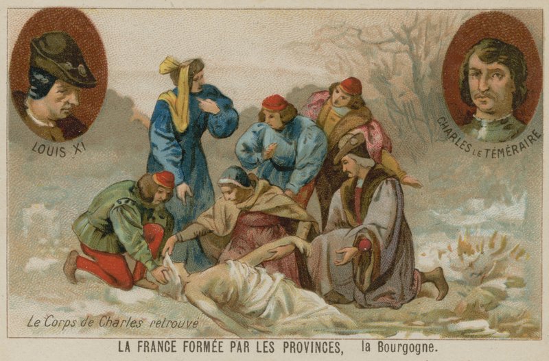Inddrivelse af liget af Charles den Dristige, hertug af Bourgogne, efter slaget ved Nancy, 1477 af European School