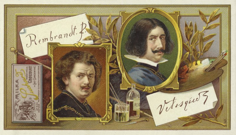 Rembrandt van Rijn og Diego Velasquez af European School