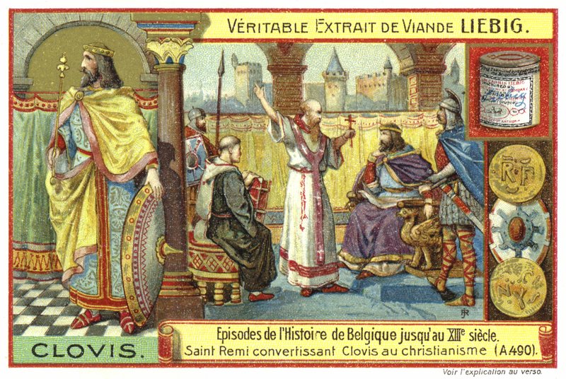 St Remigius converting Clovis I, King of the Franks, to Christianity, 490  af European School