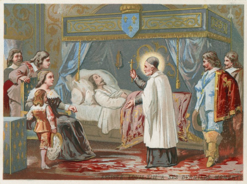 St Vincent de Paul bistod kong Ludvig XIII af Frankrig i hans sidste øjeblikke, 1643 af European School