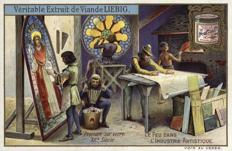 Stained glass manufacturing, 12th Century  af European School