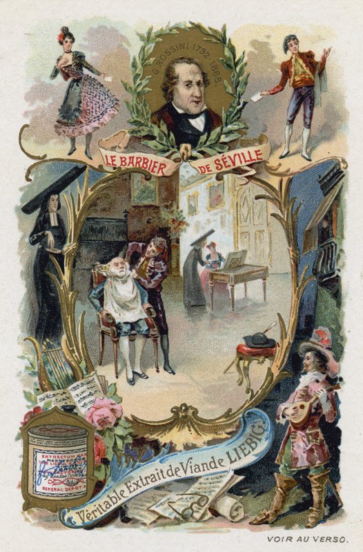 Barberen fra Sevilla, af Gioachino Rossini (chromolitho) af European School