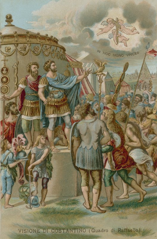 Konstantins vision før slaget ved Milvian Bridge, 312 af European School