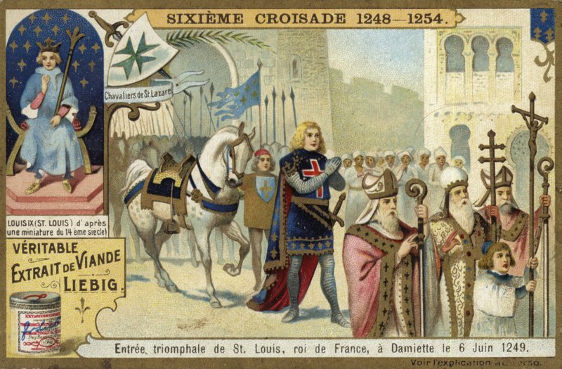 Triumphal entry of Louis IX into Damietta, Egypt, Seventh Crusade, 6 June 1249  af European School