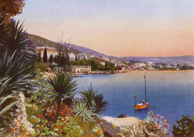 Opatija, nu Opatija i Kroatien: Sydpromenade med palmer (foto) af European Photographer