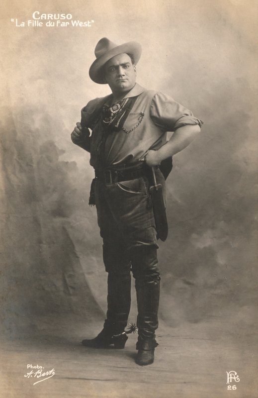 Enrico Caruso i Puccinis La Fanciulla Del West (s/h-billede) af European Photographer