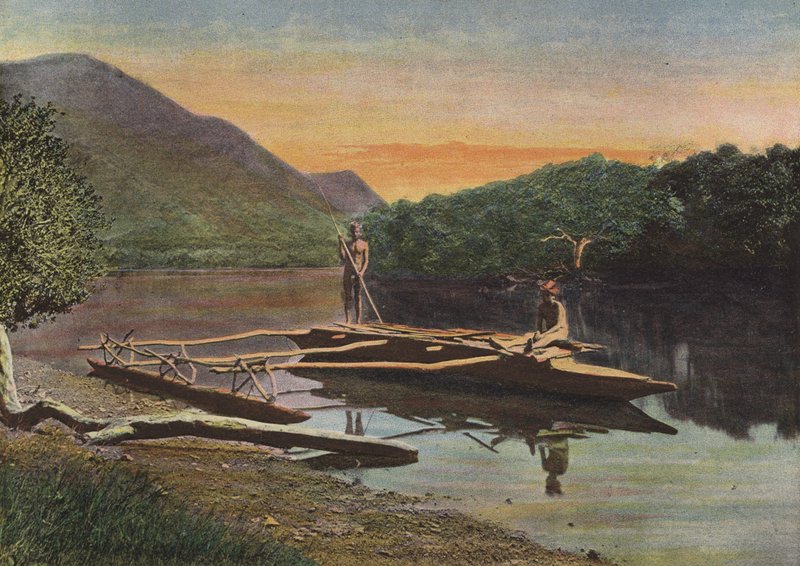 Pirogue of the Riviere De Monio af European Photographer