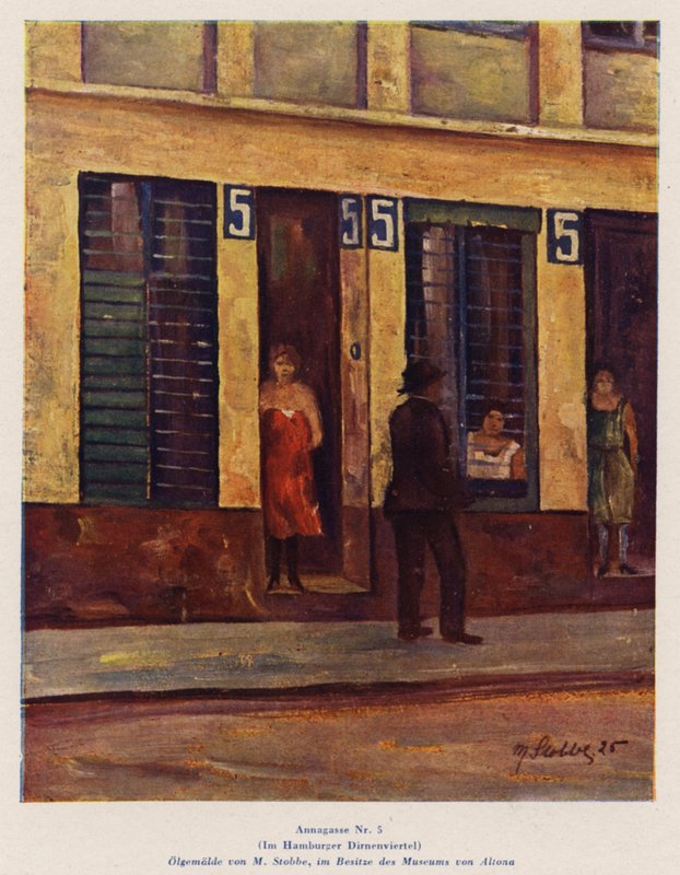 5 Annagasse, i Hamborgs red light district (oliemaleri) af European School