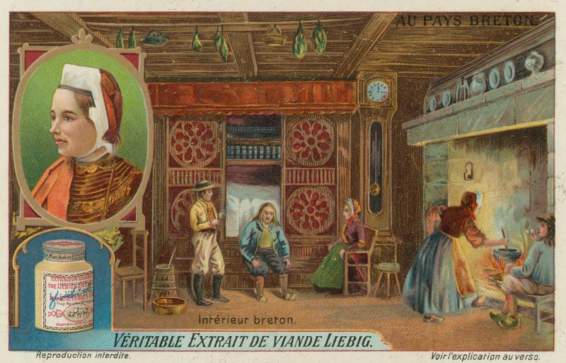 Et bretonsk hus (chromolitho) af European School