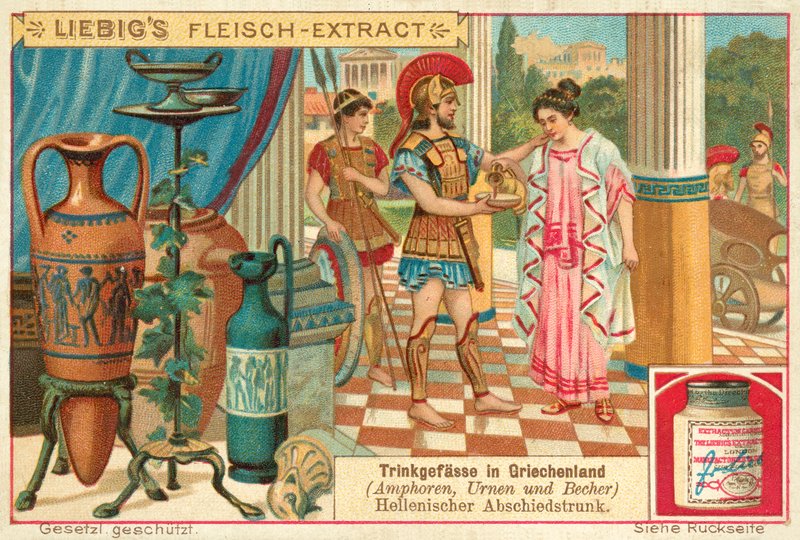 En afskedsdrink i det antikke Grækenland (Chromolitho) af European School