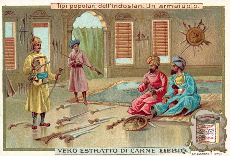 En våbensmed (chromolitho) af European School
