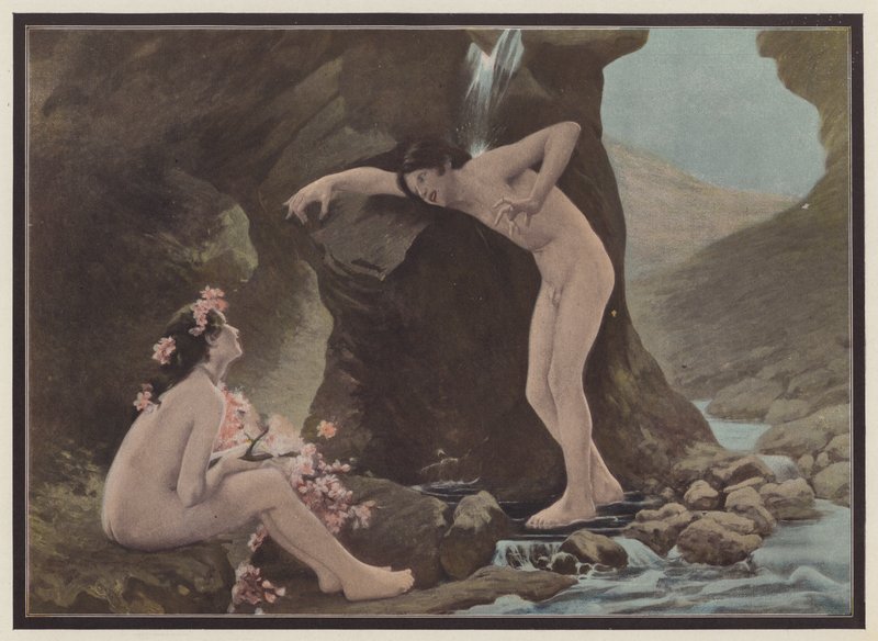 En scene fra Daphnis og Chloe (farve litho) af European School