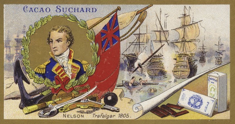 Admiral Lord Nelson og slaget ved Trafalgar, 1805 af European School