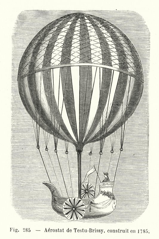 Aerostat af Testu-Brissy, bygget i 1785 (gravering) af European School