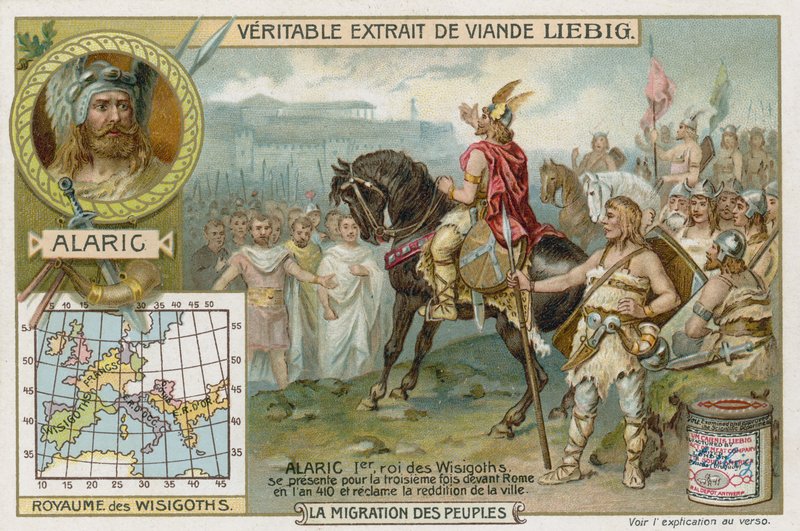 Alaric I, King of the Visigoths, accepts the surrender of Rome, 410  af European School